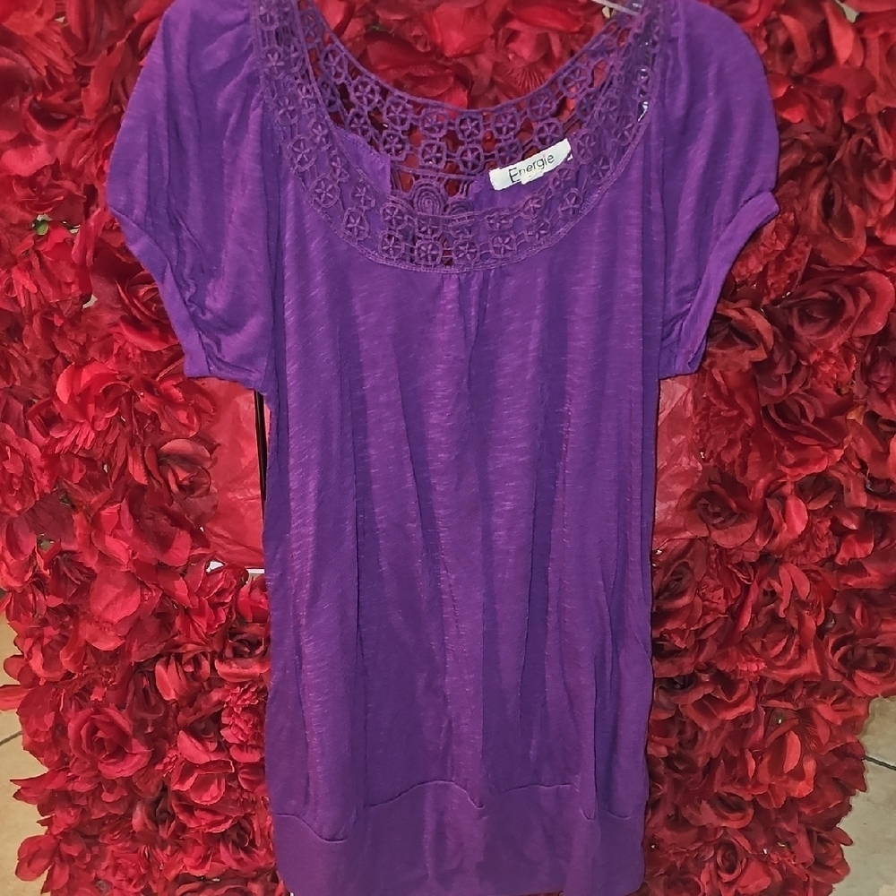 Energie Girls Purple Lace Embellished Mini Dress Size Large